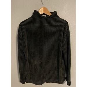 Vintage Laura Ashley Sweater Womens Large Ribbed Pullover Mock Neck Soft 90s